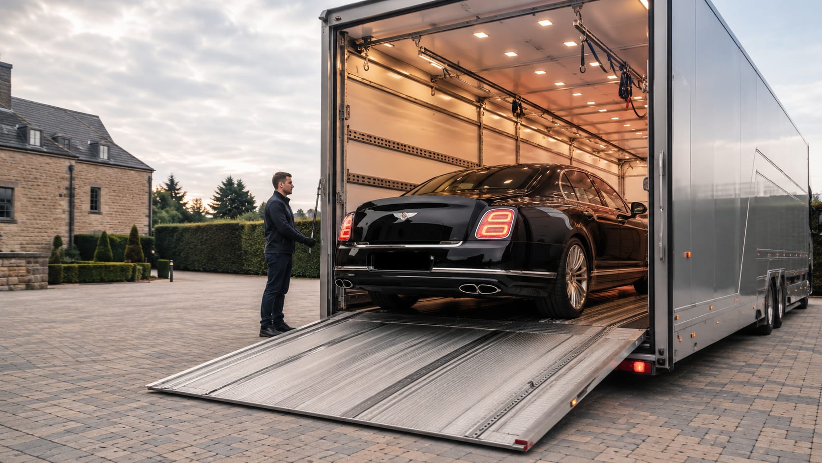 CPS Transport enclosed transporter on a UK road